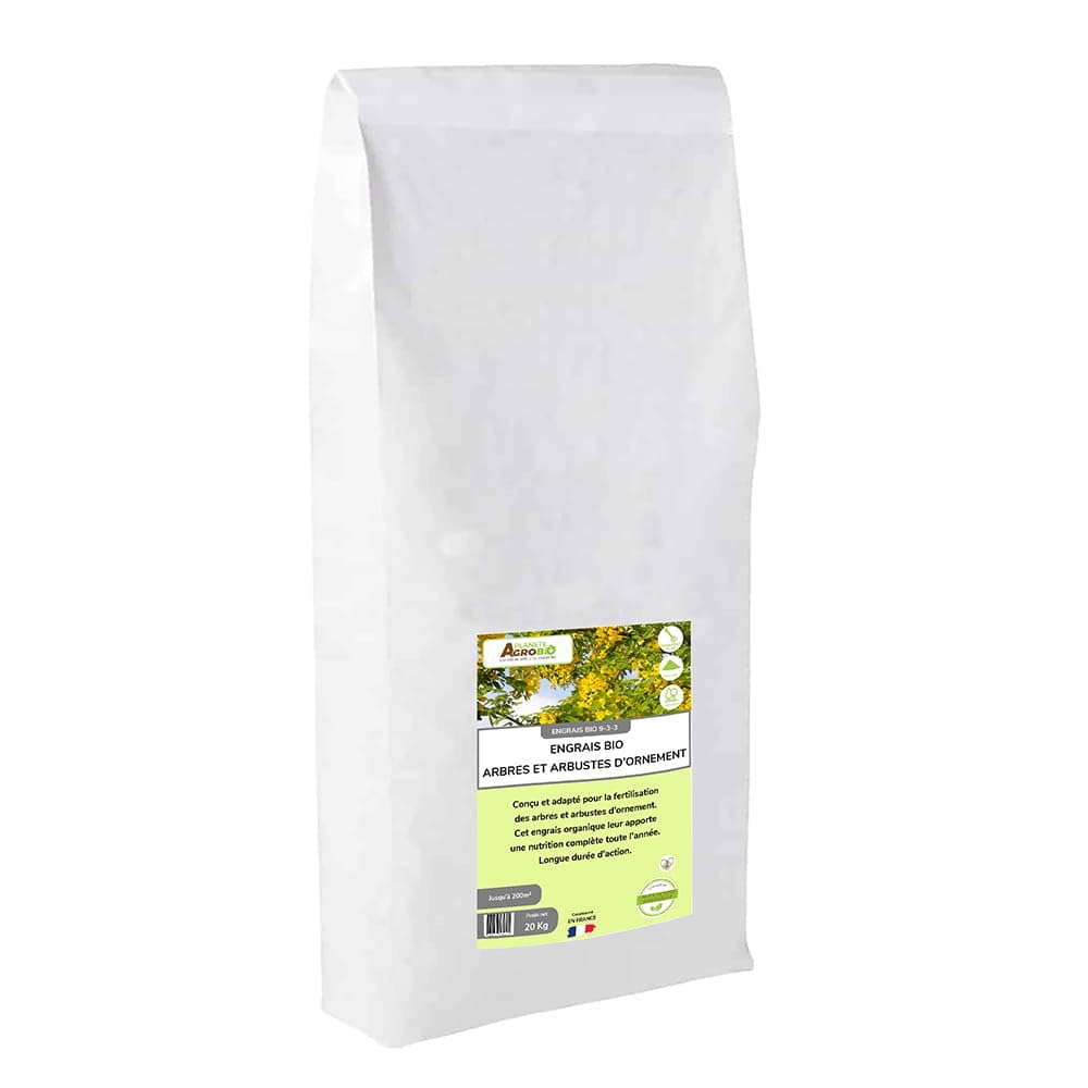 Engrais bio micro granulés 9-3-3 arbres et arbustes d’ornement 20 Kg
