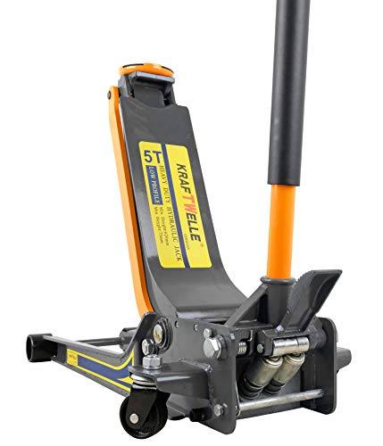 KrafTWelle 5T Profi Rangier-Wagenheber Autoheber flach blau (Einschubtiefe 75 mm, maximale Höhe 620...