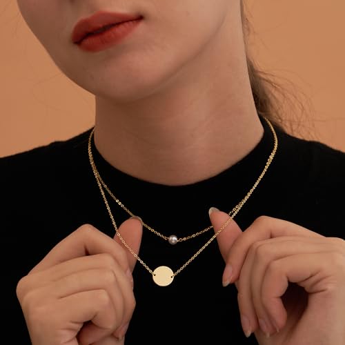 Image of Tewiky Dainty 14k Gold Plated /Silver Cubic Zirconia Necklaces for Women, Simple CZ Jewelry Necklaces Trendy Gifts