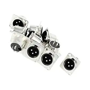 ELECTROPRIME 10 x XLR Male Chassis Panel Mount Socket 3 Pin Audio Studio Connector N5S8