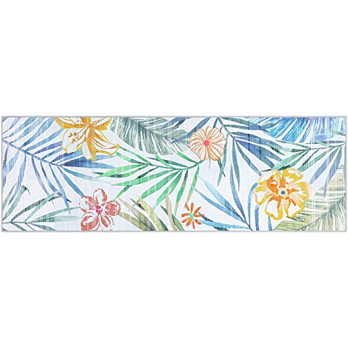 Topotdor Tropical Leaves Runner Rug, Washable Floral Designs Area Rug Indoor Outdoor Comfortable Durable Low Pile For Hallway Kitchen Patio Porch Backyard,2' X 6' #TOP1