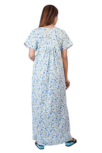 Image of Women's Cotton Block Print Knee Length Nighty