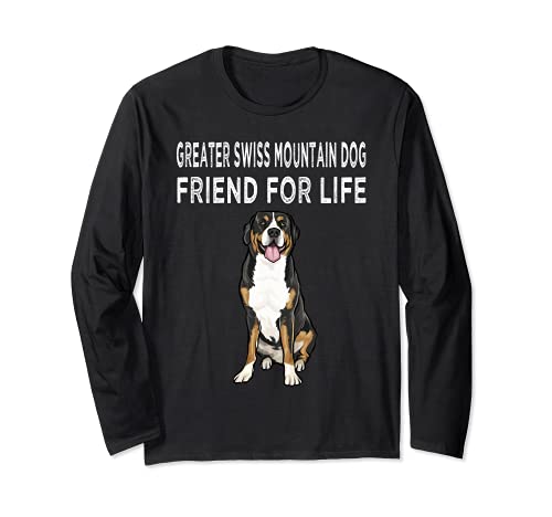 Greater Swiss Mountain Dog Friend For Life Dog Friendship Long Sleeve T-Shirt, Black