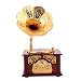Hztyyier Retro fonografo Forma Carillon Regalo Classico Tromba d'oro Tromba Artigianato Personalizzato Grande Ornamento Regalo(Marrone)