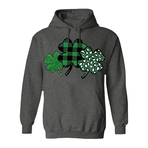 Sudadera con capucha San Patricio 3D en gris ceniza talla S con estampado premium