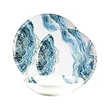 porcellane inglesi blu ✔️ Effetto Marmo Blu Artistico: Set di piatti con decoro ispirato all’onda marina, perfetto per chi ama piatti moderni e piatti servizio decorati dal forte impatto visivo.