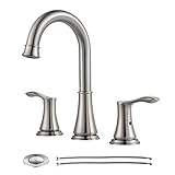 PARLOS Widespread Double Handles Bathroom Faucet with Metal Pop Up Drain and cUPC Faucet Supply...