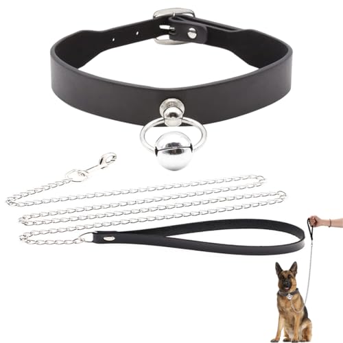 Guinzaglio per Cani in Metallo Resistente, Catena a Prova di Masticazione, Guinzaglio per Cani con Manico Imbottito, Guinzaglio per Catena a Prova di Masticazione per Cani di Taglia Grande e Media