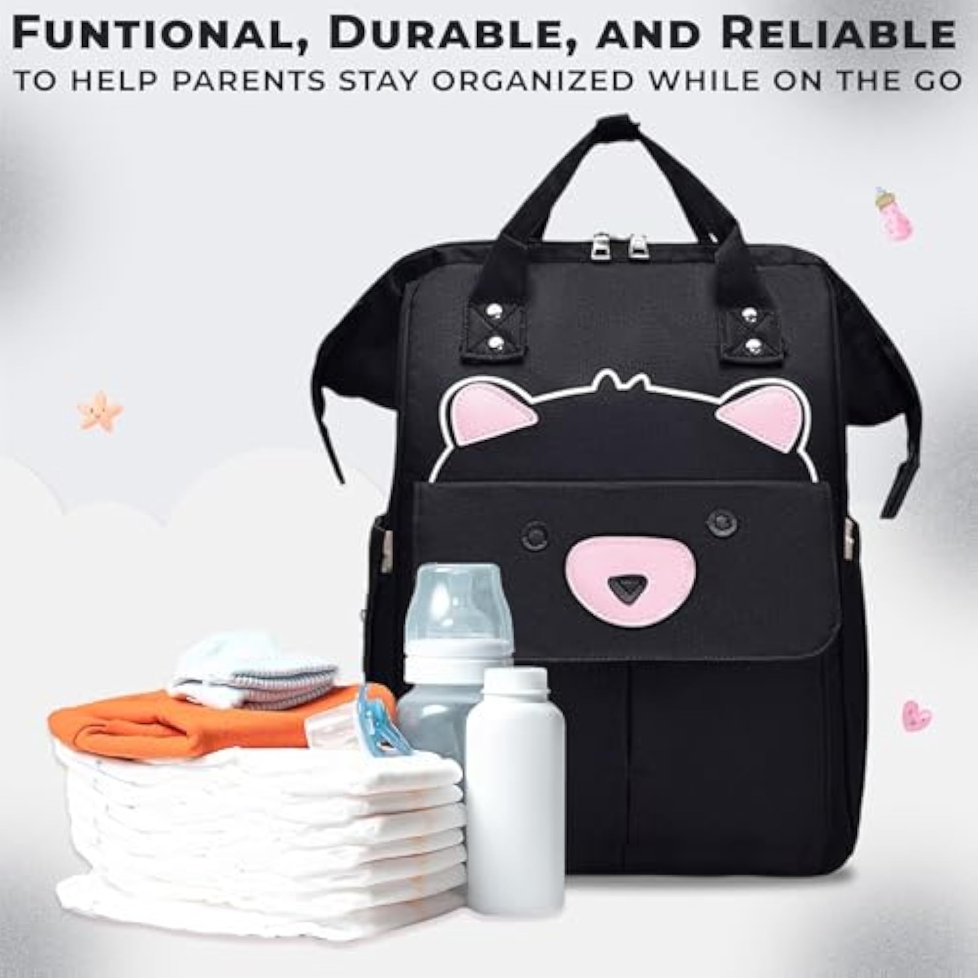 Stylish Diaper Bag for New Mothers, Grey