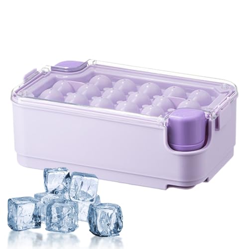 Molde para Cubos de Hielo de Cóctel | Flexibles Reutilizables Fáciles de Desmoldar Gran Capacidad | Cubiteras con Tapa para Congelador | Perfectos para Cocina, Camping, Frutas, Chocolate