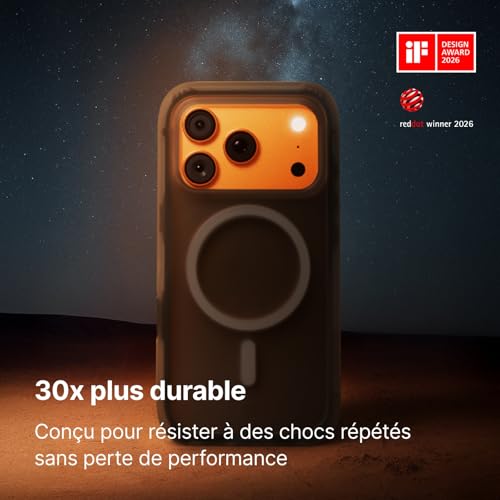 Coque iPhone 17 Pro Max MagSafe antichoc RhinoShield Gris Vibrant