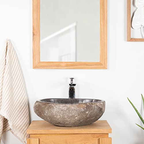 Wanda collection Lavabo sobre encimera de piedra natural cuarto de baño piedra 30