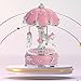 HONEYGIFTS Carousel Music Box, Music Boxes for Girls Carousel Horse Color Changing Musical Carousel for Kids Girl Baby Birthday Valentine's Day gift Love For You Gift