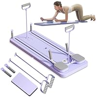 Reformer Pilates Compact 4 En 1 - Roue Abdominale Rebond Auto - Minuterie Intégrée - Pliable Et Portable - Maison/Salle De Sport