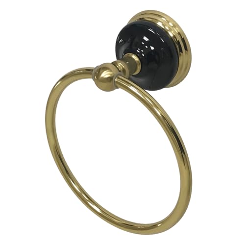 Kingston Brass BA9114PB Water Onyx -Towel Ring, Polished Brass