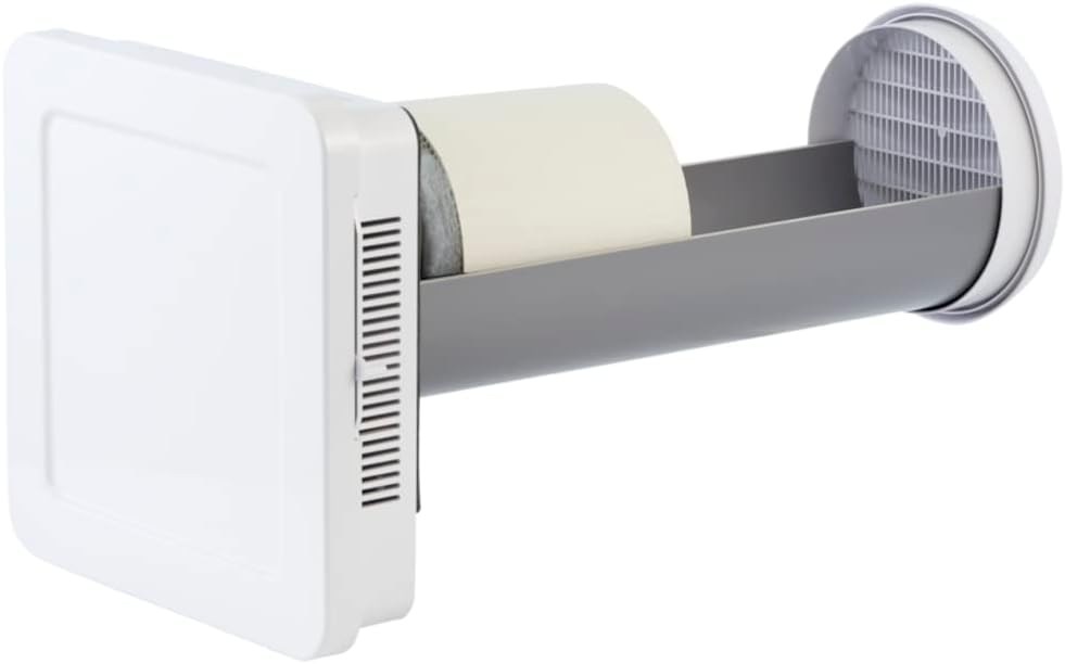 SIEGENIA Aerotube WRG smart wall fan, decentralized living room ventilation, energy-saving with active supply or exhaust air, heat recovery, temperature and humidity sensor, ventilation control via