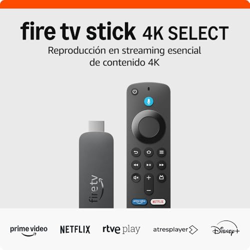Amazon Fire TV Stick 4K Select (última generación): comienza a reproducir contenido 4K en streaming, ve cientos de miles de películas y episodios de series, y accede a la TV gratuita y en directo
