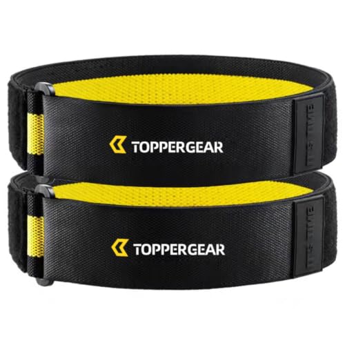 TOPPERGEAR公式 オクルージョントレーニングバンド 加圧バンド 血流制限トレーニング用 腕脚用セット 調整可能 面ファスナー式 (Ｍサイズ 腕・脚セット, イエロー)