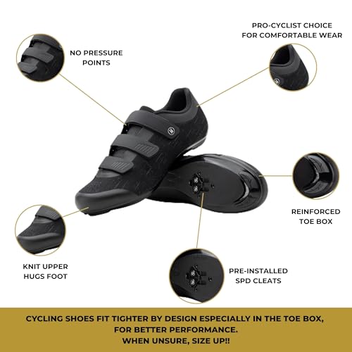 Image of Tommaso Strada Mens SPD Shoes-Ready-to-Ride Mens Cycling Shoes with Pre-Installed SPD Cleats-Explore Vareity Cycling Shoes & Bike Accessories.