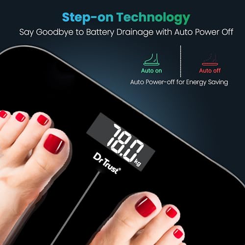 Dr Trust USA Inspire Personal Digital Electronic Weight Machine For Human Body 180Kg Capacity Weighing Scale-523 (Black) … - Image 5