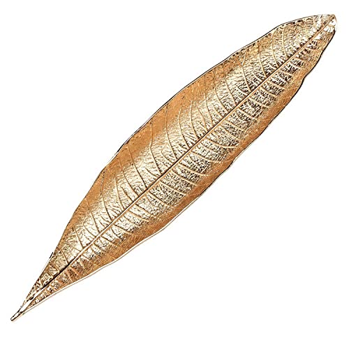 Räucherstäbchenhalter, 28 cm Metall Räuchergefäß Weihrauchhalter Blattform, Räucherstäbchenbrenner Incense Burner Sticks für Heimdekoration Handwerk Geschenk(Gold) Cover