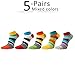DAJGRHE 5 Pairs Bright Color Ankle Five Finger Socks Man Cotton Striped Patchwork Mesh Breathable Street Fashion No Show Socks With Toes
