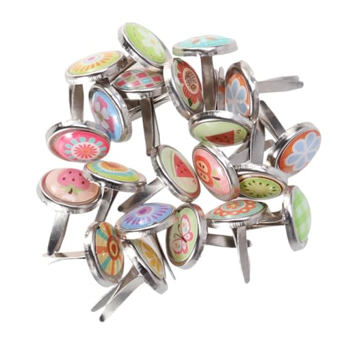Gogogmee 100 Stück Mini Brads Rundkopfklammern aus Langlebiger Legierung Bunte Dekorative Nägel für DIY Bastelprojekte Scrapbooking Kinderhandwerk und Kreative Befestigung