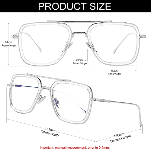 Image of Tony Stark Style Blue Light Blocking Glasses for Men Women, Iron Man and Spider-Man Computer Gaming Glasses