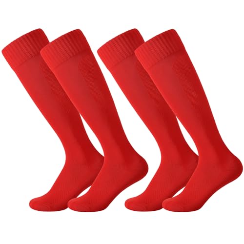 scenicamp 2 Pairs Red Baseball Softball Socks for Kids