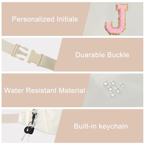 Image of MAXTOP Birthday Gifts for Women Men,Personalized Initial Letter Patch Fanny Pack Crossbody Bag with 3-Zipper Christmas Gift Trendy Stuff for Daughter Sister Her