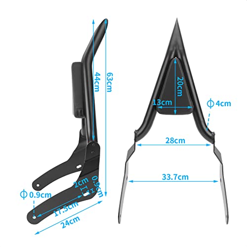 Bravema Motorcycle Sissy Bar, Detachable Passenger Backrest Rear Pad Fit For Honda Cmx 300 Cmx 500 Rebel Cmx300 Cmx500 2017-2022 #TOP6