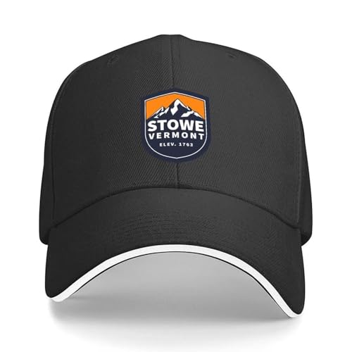 Stowee Vermont Viaje Retro Vintage Senderismo, Aventura de Snowboard Esquí Gorra de béisbol de montaña Hip Hop para Mujeres Hombres