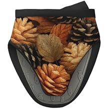 Pattern of Pinecones Mini Silicone Oven Mitts Heat and Slip Resistant Kitchen Mittens,Short Oven Gloves for Safe Cooking Baking & Grill,5.9"X5.9"