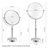 Nicesail 19 Inch Tall Makeup Mirror with 10X Magnification, Make up Mirror 8 Inch Double-Sided, Table Mirror with Pedestal for Shaving, Standing Mirror Height Adjustable Chrome Finish (8 Inch, 10X)