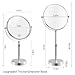 Nicesail 19 Inch Tall Makeup Mirror with 10X Magnification, Make up Mirror 8 Inch Double-Sided, Table Mirror with Pedestal for Shaving, Standing Mirror Height Adjustable Chrome Finish (8 Inch, 10X)