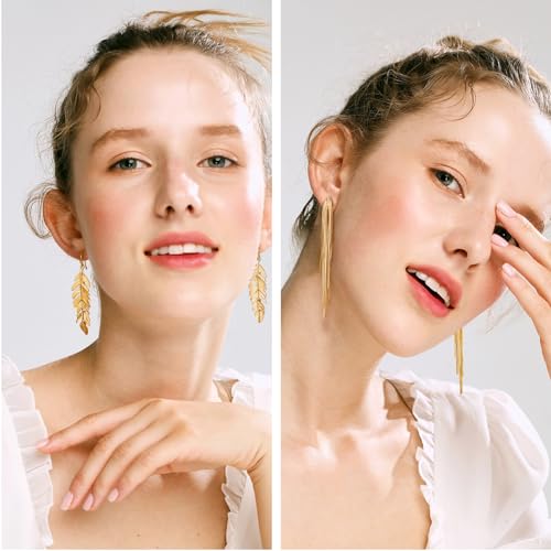 Gold Earrings for Women, Fashion Dangle Earrings, Gold Stud Earrings Multipack, Funtopia 68 Pairs Pearl Statement Earrings for Birthday Party, Holiday Earrings Variety Pack3