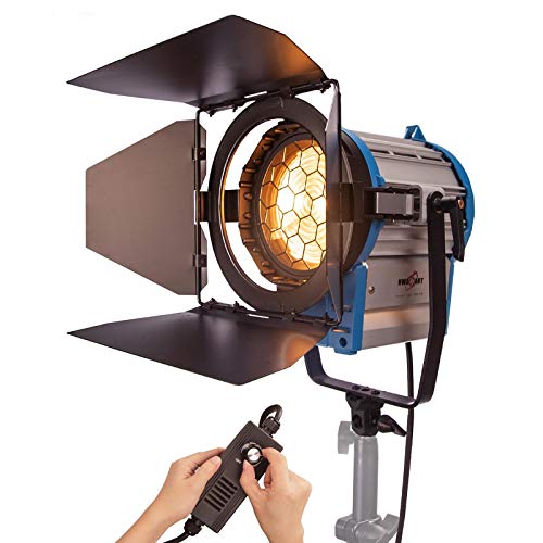 1000W Fresnel Tungstène Halogène Spotlight Studio Projecteur Lumière Vidéo Eclairage Youtube Continu Dimmable pour Film Télévision Photo