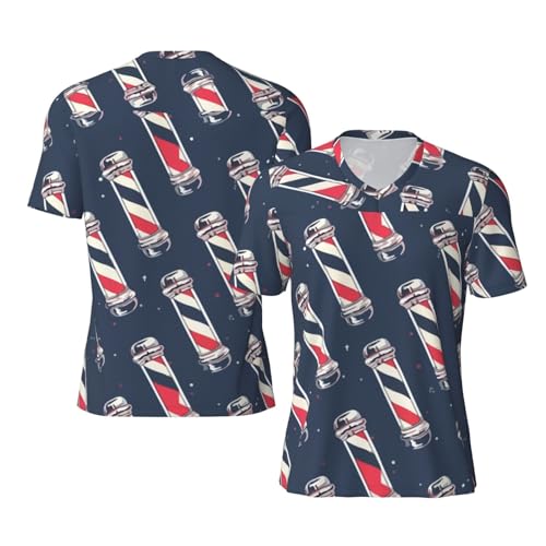 Stylish Athletic Sports Jersey Vintage-Barber-Pole Men's Rugby Jersey X-Large Black