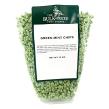 Green Mint Chips, Bulk Size, Baking Chips, 1 lb. Resealable Zip Lock Stand Up Bag