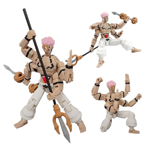 YLQANONG JJK Figures 3D Printed Movable Joints Interchangeable Prats Ryomen Sukuna Gojos Anime Figure Itadori Yuji Anime Action Figurine 14.5cm