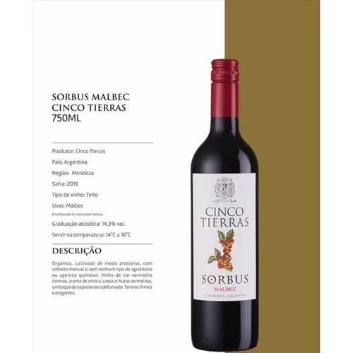 Vinho Sorbus Malbec Tinto Argentina 750ml