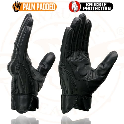 Image of Milwaukee Leather Men's Premium Leather Motorcycle Racing Gloves - Hand Protection, Gel Palm, Adjustable Fit - 3X-Large