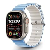 Aizgalxor オーシャン バンド 対応 Apple Watch Ultra 49mm 46mm 45mm 44mm 42mm(Series 3/2/1)、ウォータースポーツシリコーン交換用バンド 対応 iWatch Ultra 3/2/1 Series 11/10/9/8/7/6/5/4/3/2/1/SE