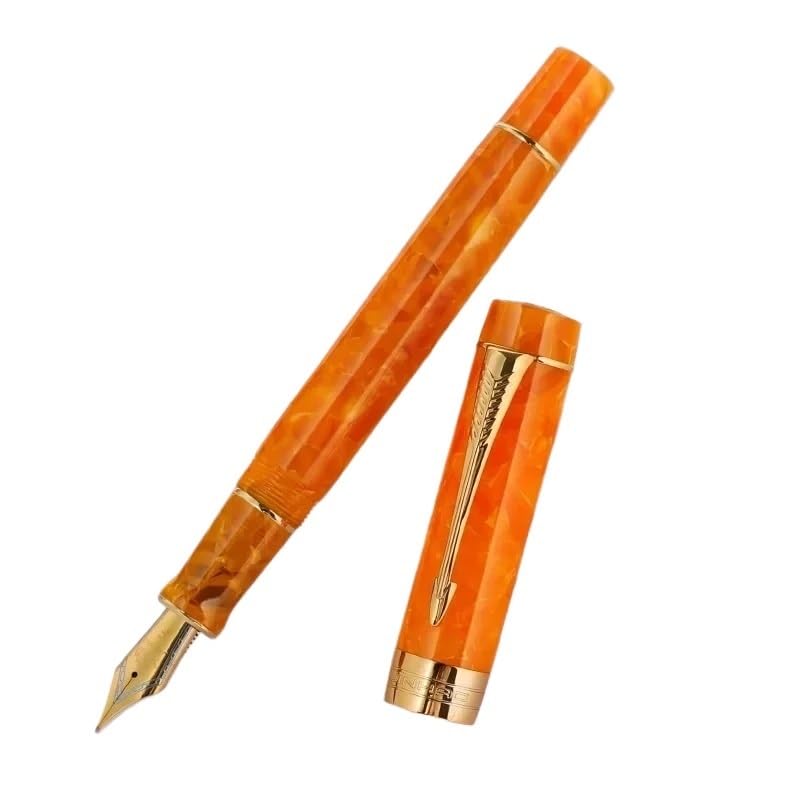 PURYN Pluma estilográfica de resina en forma de flecha con clip dorado, artículos de papelería, oficina, escuela (20, F)