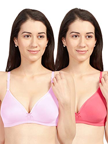 Image of SONARI Omania Womens Non-Padded Cotton Polyester Bras - Solid, Non-Wired, Medium Coverage, Hand Washable (Pack of 2)