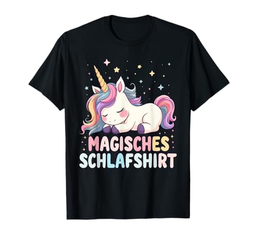 Schlafshirt Einhorn Mädchen Damen Frauen Schlafanzug Schlaf T-Shirt