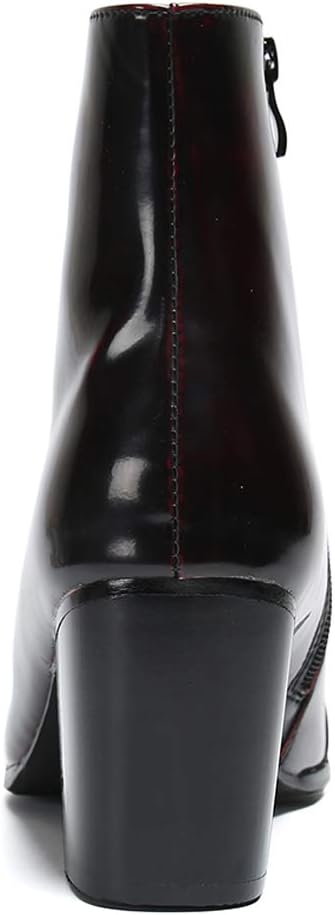 Santimon Mens Boots Casual Patent Leather Chelsea Dress Boots Zipper on Side Mid Calf Boots for Men - Image 5