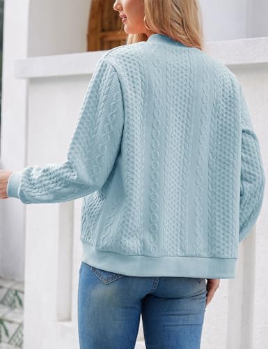 Image of WROLEM Zip Up Sweatshirts for Women Casual Outfits Cardigan Outerwear Trendy Winter Jackets Coat