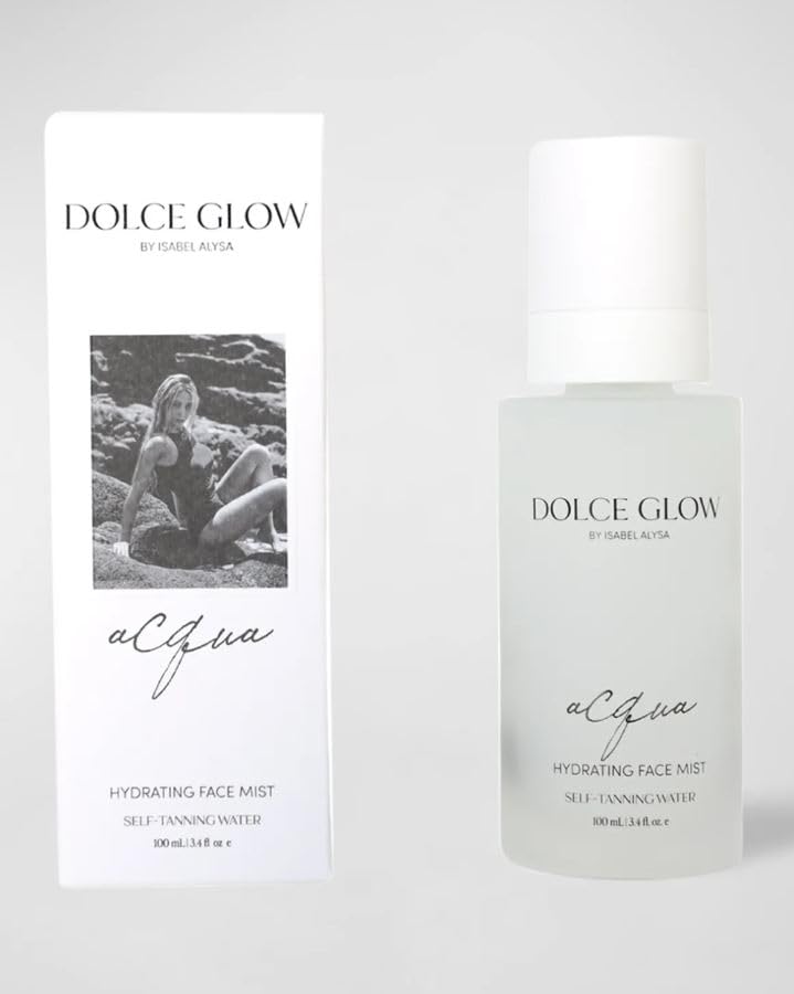 DOLCE GLOW Acqua Hydrating Face Mist Self Tanning Water 3.4 Fl. Oz