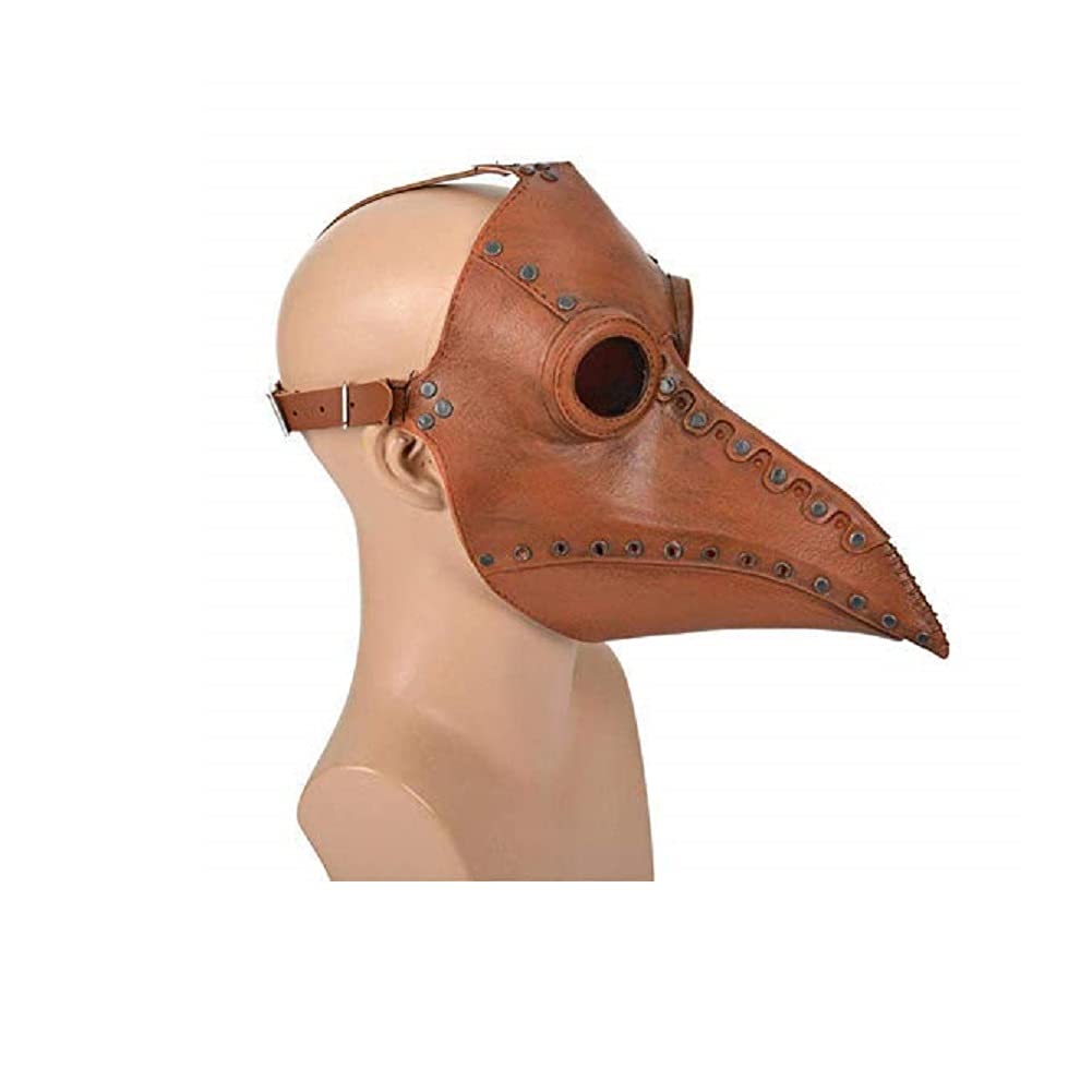LuChangGongLu Schnabelmaske,Plague Doctor Bird Mask,Halloween Cosplay Party Props Costume Props (Brown)